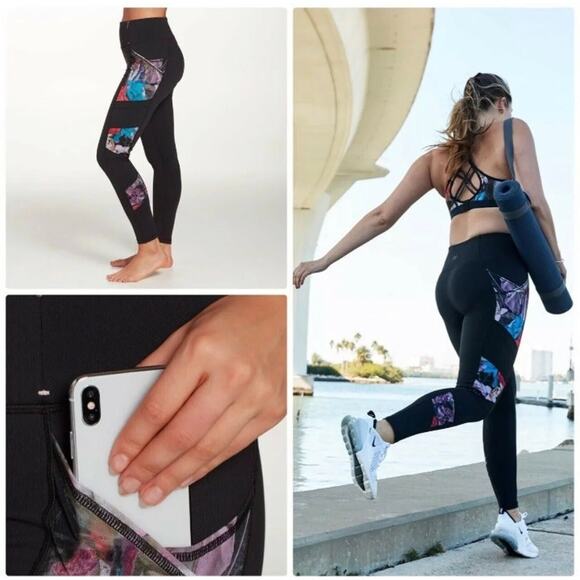 CALIA Essential Mesh Floral Leggings Carrie Underwood Pockets Womens XS - Picture 2 of 11